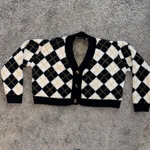 SHEIN Black and Gold Knit Sweater